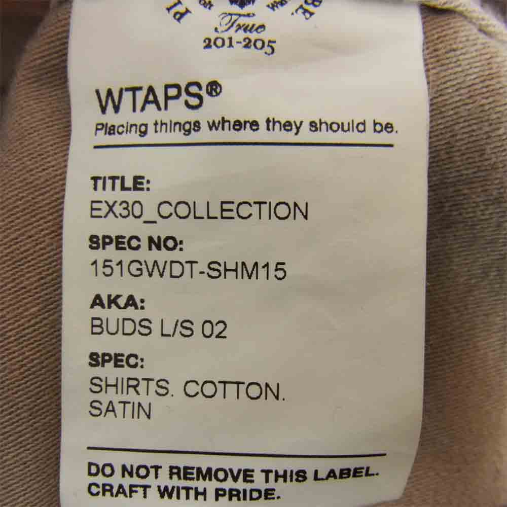 WTAPS ダブルタップス 151GWDT-SHM15 BUDS L/S 02 SHIRTS 長袖 カモフラ シャツ カーキ系 M【中古】