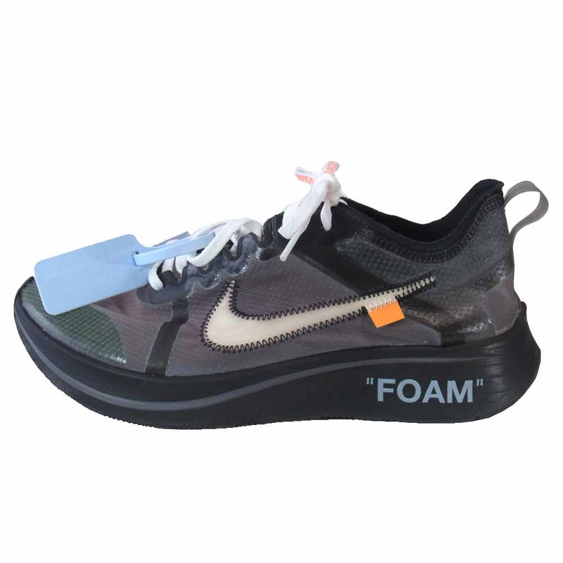 NIKE ナイキ AJ4588-001 × OFF-WHITE オフホワイト ZOOM FLY ズームフライ グレー系 27.5【中古】