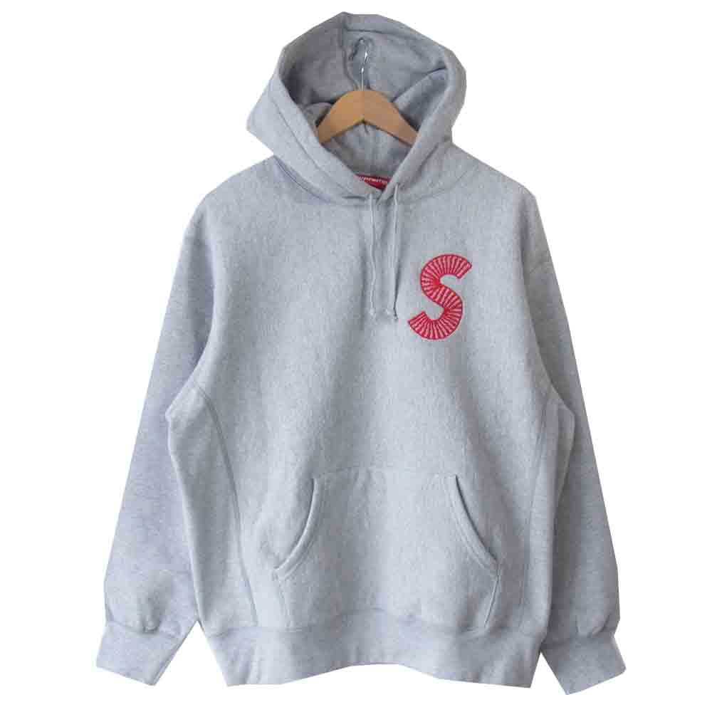 極美品Supreme シュプリーム ロゴパーカー レッド×ホワイト S パーカー