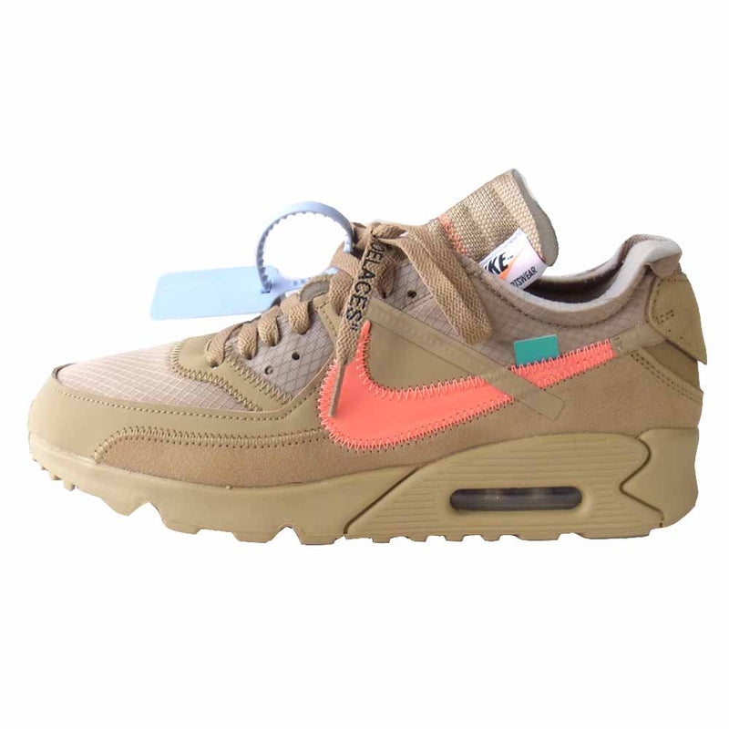 NIKE ナイキ AA7293-200 × OFF-WHITE オフホワイト AIR MAX 90 Desert Ore エアマックス スニーカー ベージュ系 27【極上美品】【中古】