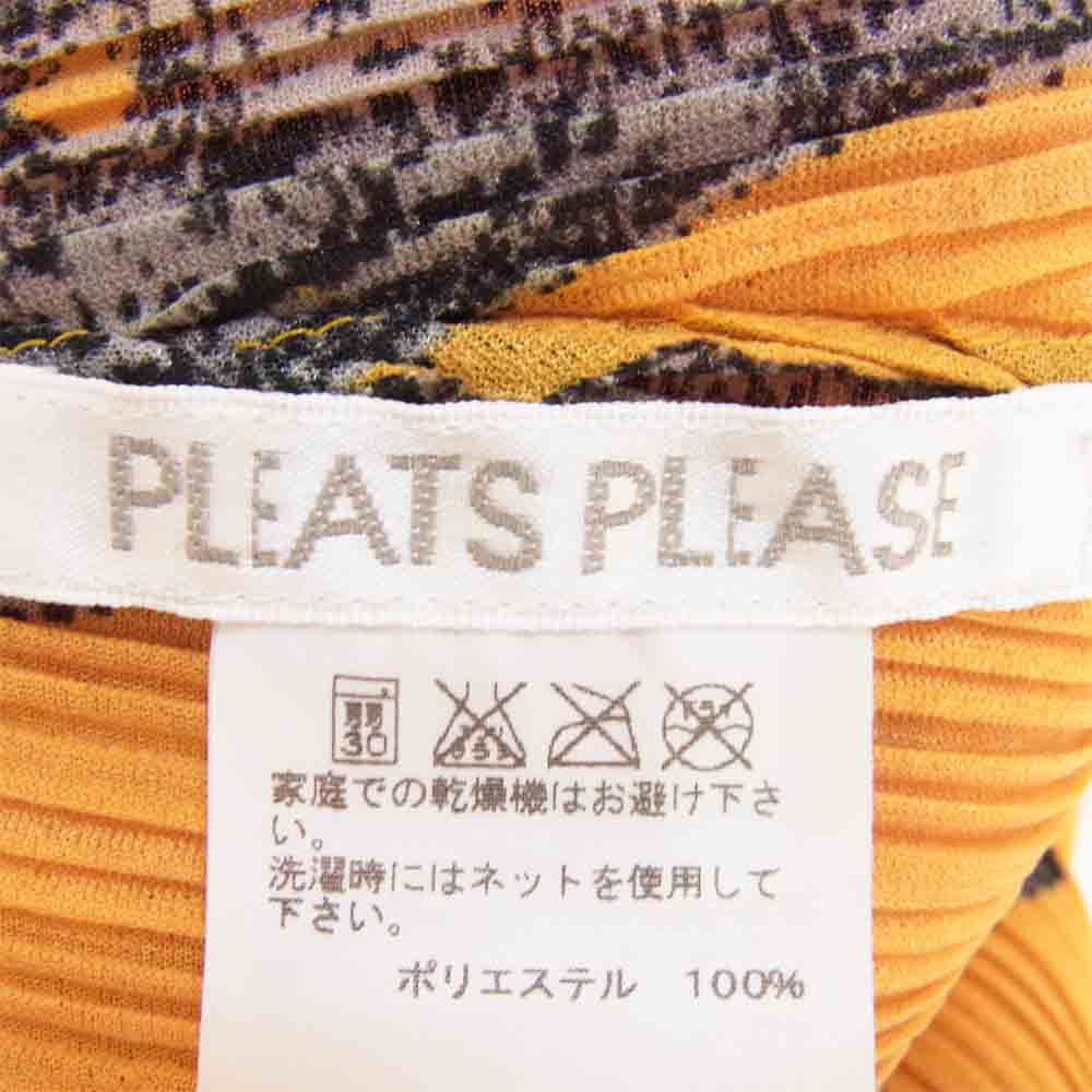 PLEATS PLEASE プリーツプリーズ ISSEY MIYAKE イッセイミヤケ 総柄 ノースリーブ ワンピース オレンジ系 3【美品】【中古】