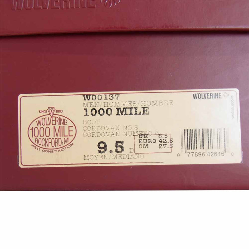 WOLVERINE ウルヴァリン W00137 1000MILE BOOT 1000マイル ブーツ