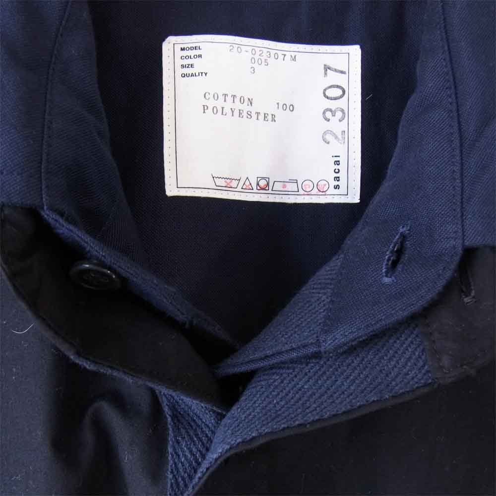 いラインアップ sacai 定価12万円 20ss navy jacket short テーラード