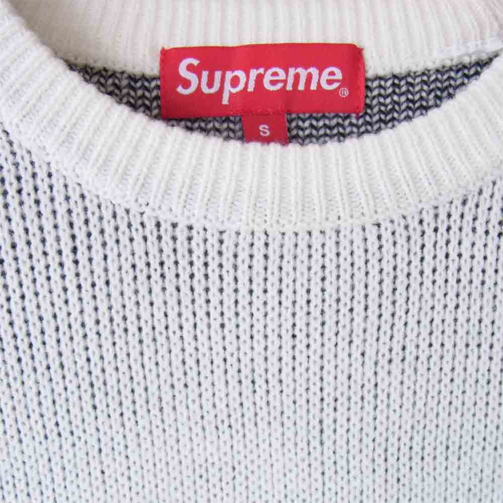 Supreme シュプリーム New York Sweater ニューヨーク ニット セーター 白×黒 S【美品】【中古】