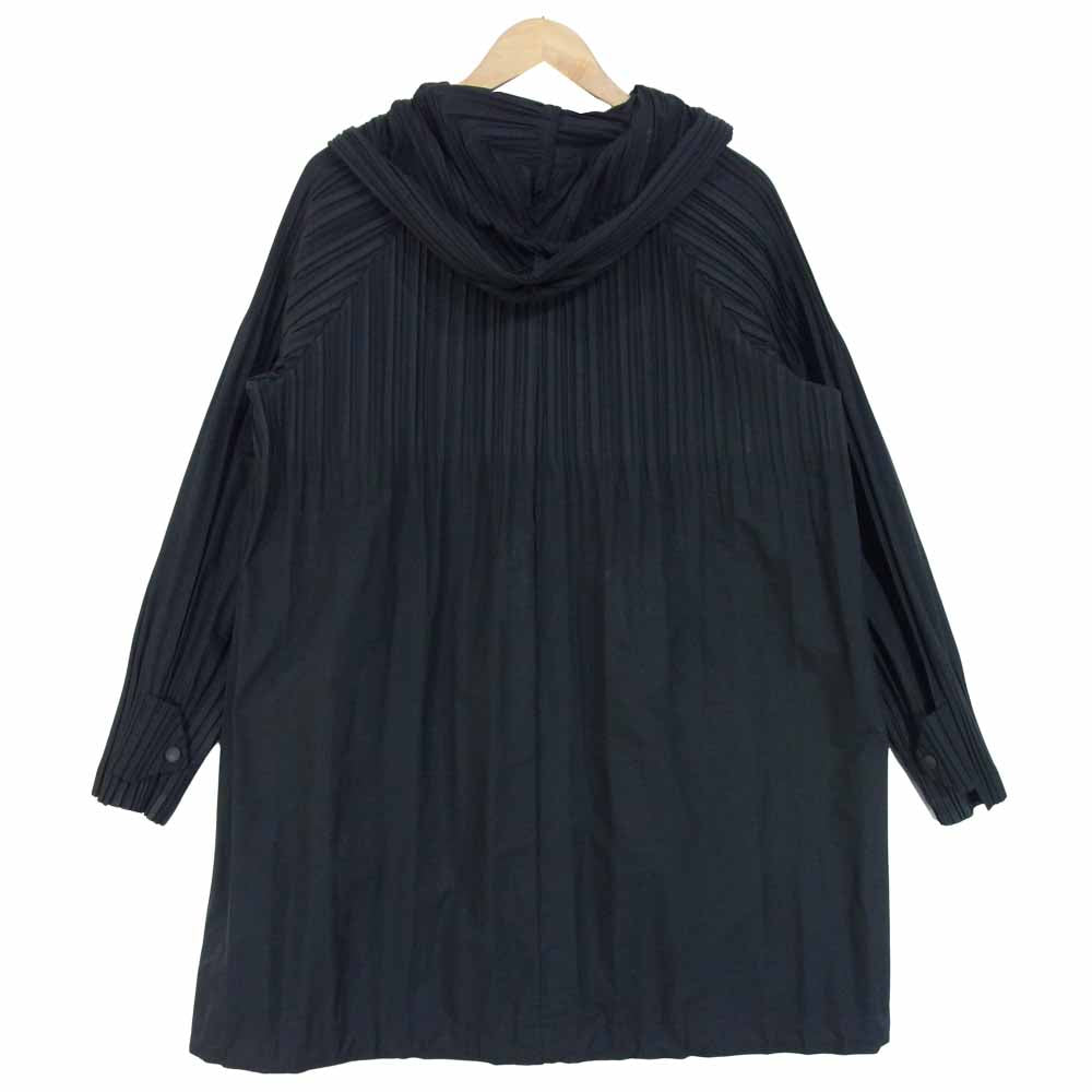 PLEATS PLEASE プリーツプリーズ PP51-ZA882 ISSEY MIYAKE イッセイミヤケ JAUNTY COAT プリーツ加工  フーデッド コート ブラック系 4【中古】