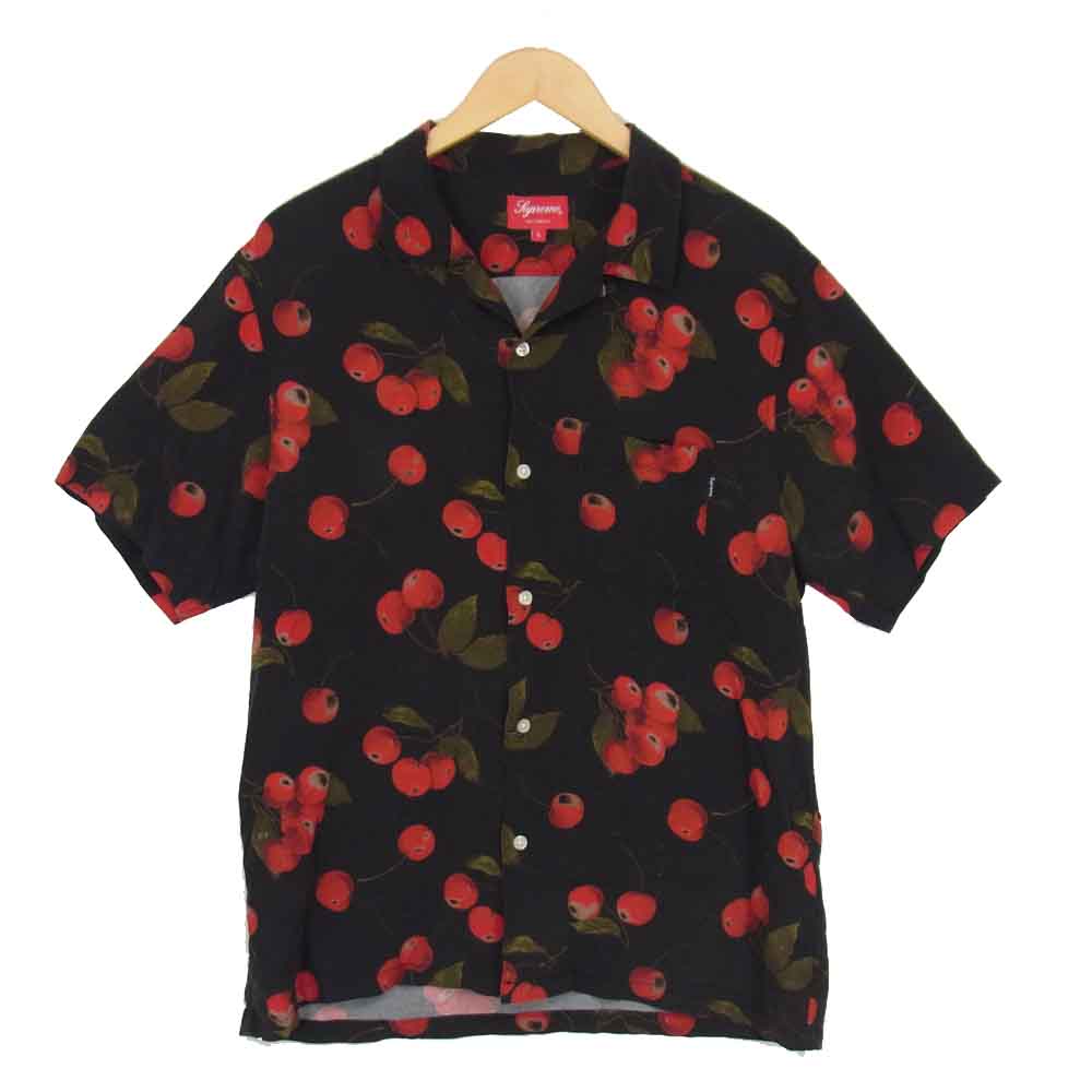 supreme cherry rayon shirt M レーヨン シャツ camping.com