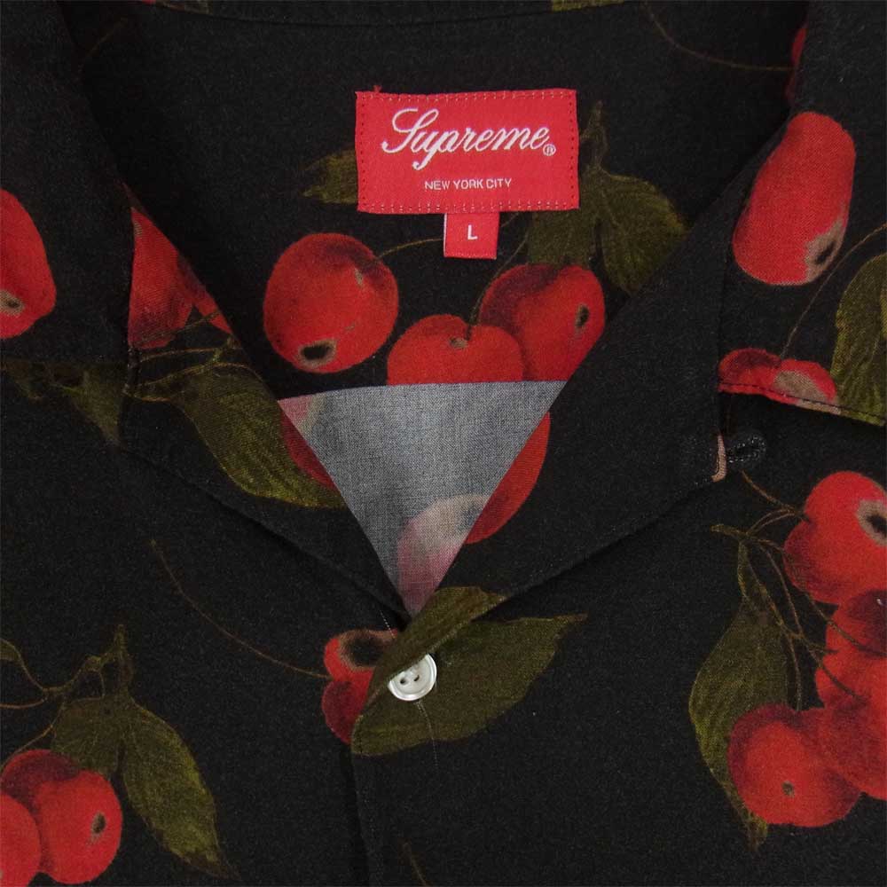 2枚で送料無料 Supreme Cherry Rayon Shirt Black チェリー L - 通販