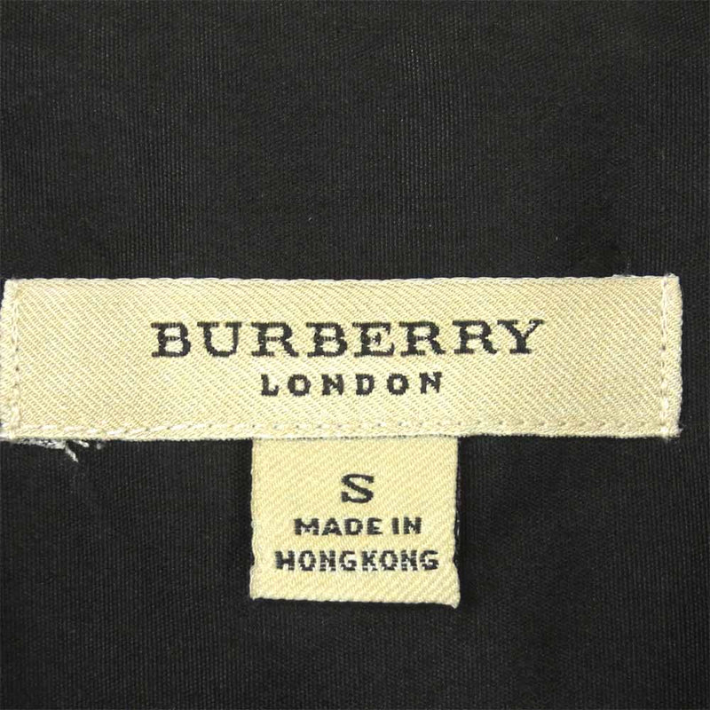 BURBERRY LONDON バーバリー ロンドン 襟 チェック コットン 長袖 シャツ 香港製 ブラック系 S【中古】