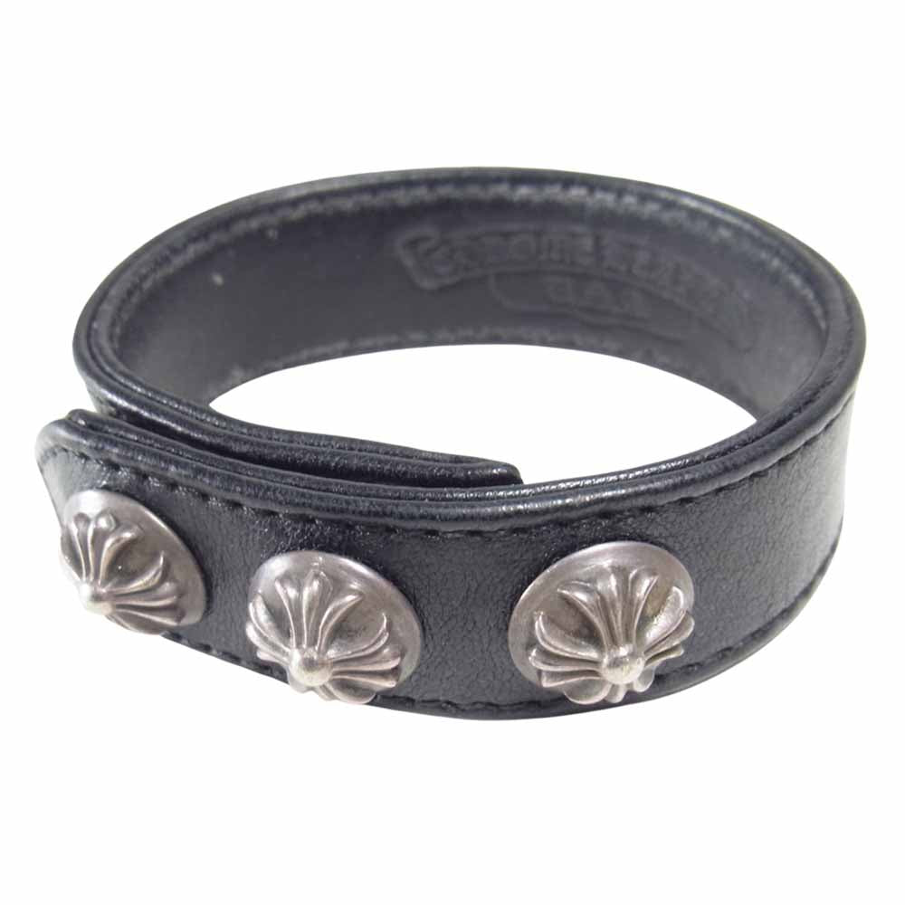 クロムハーツCHROME HEARTS■3BTN 2SNPレザーブレスレット810状態コメント