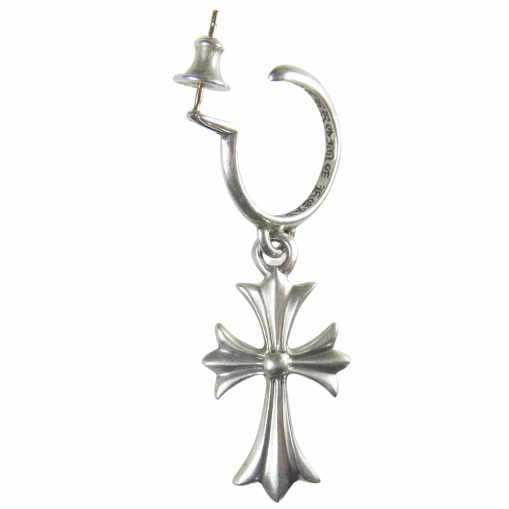 CHROME HEARTS クロムハーツ（原本無） TINY CH CROSS タイニー CHクロス フープ ピアス シルバー系【中古】