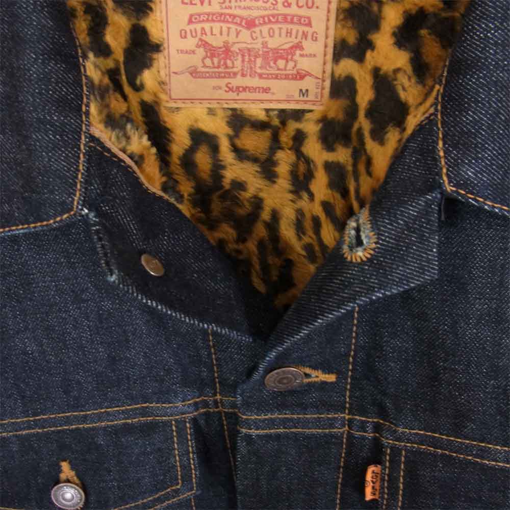 Supreme シュプリーム 12AW Leopard Denim Jacket レオパード デニムジャケット インディゴブルー系 M【中古】