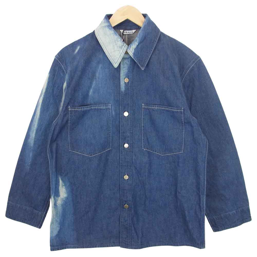 AURALEE オーラリー A21SB03PD SUN FADE BLEACH LIGHT DENIM SHIRTS