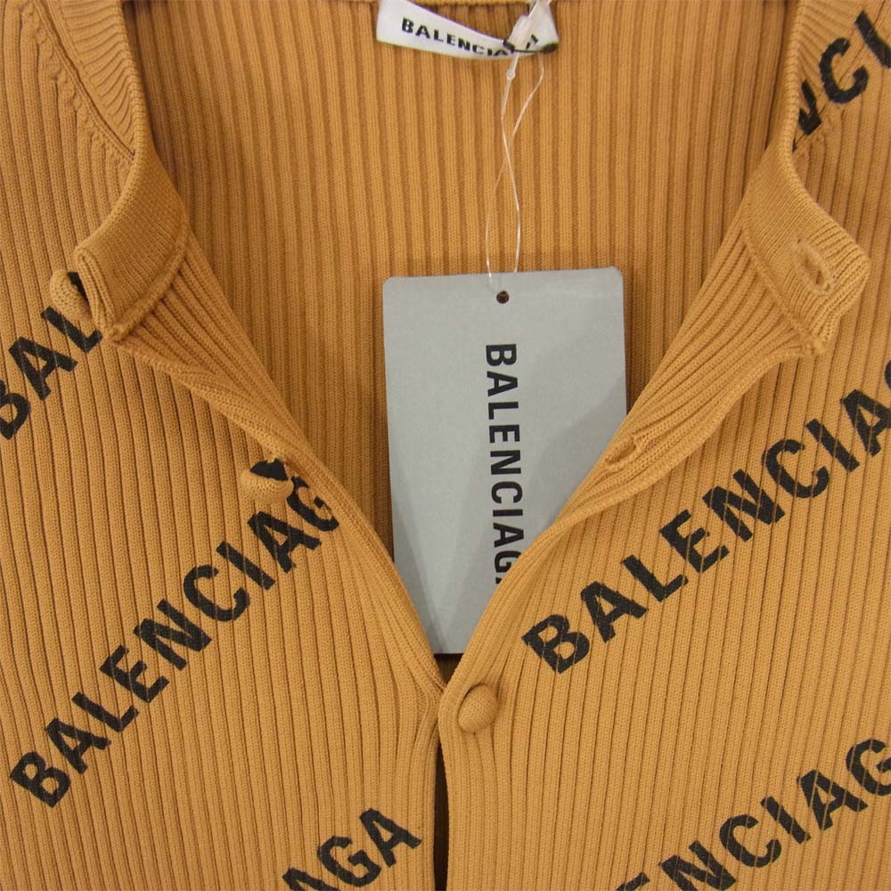 BALENCIAGA バレンシアガ 19SS 555318 ロゴ総柄 ニット カーディガン