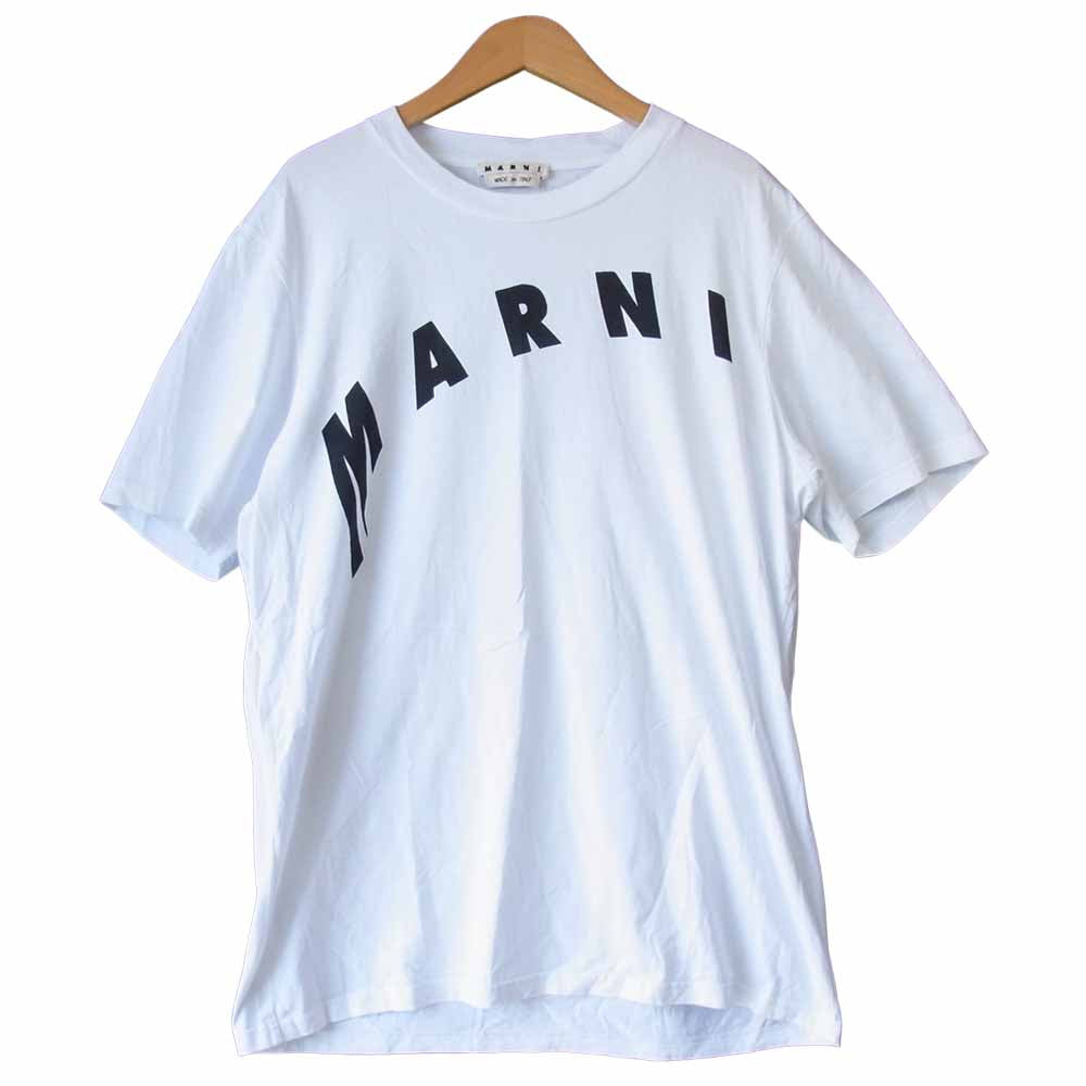 MARNI マルニ HUMU0200AP S23727 国内正規品 ロゴ 半袖 Tシャツ ホワイト系 48【中古】