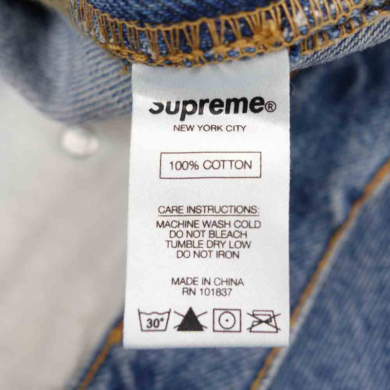 Supreme シュプリーム 20AW Regular Jean Washed Checkerboard チェッカー デニム パンツ ライトブルー系  インディゴブルー系 34【極上美品】【中古】