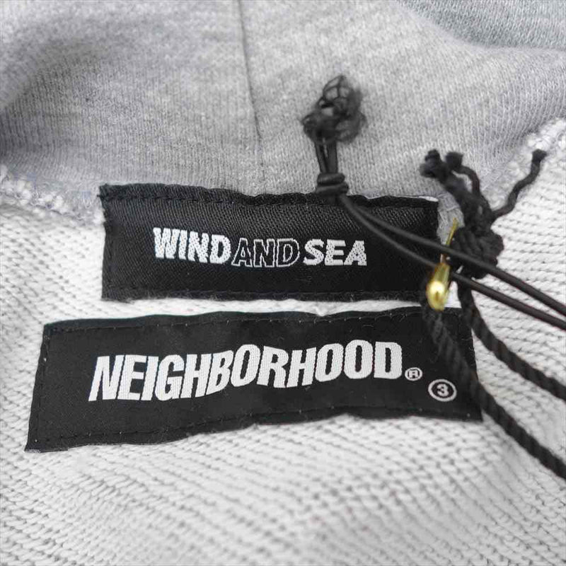 NEIGHBORHOOD ネイバーフッド 21SS 211ELWSN-CSM01S × ウィンダンシー WIND AND SEA 21SS  211ELWSN-CSM01S NHWDS C-HOODED LS フーデッド ロングスリーブ パーカー グレー系 M【新古品】【未使用】【中古】