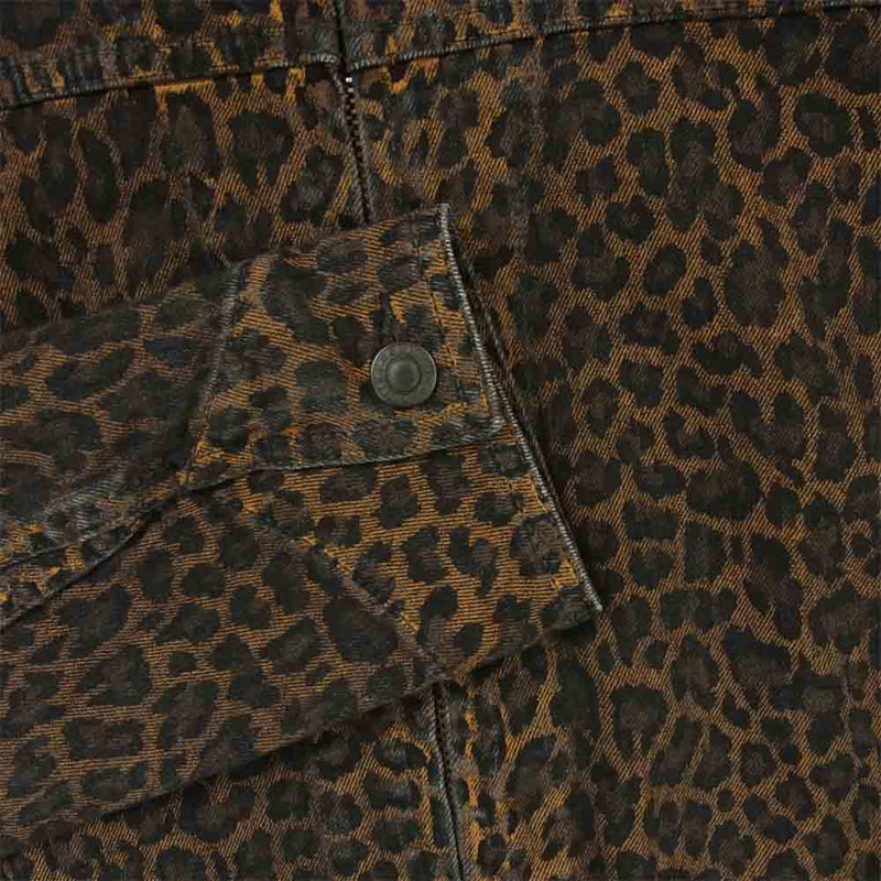 未使用品】MINEDENIM Leopard Denim Nosleeve-