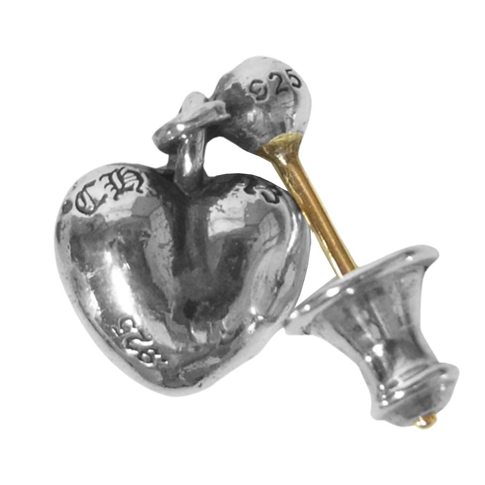 CHROME HEARTS クロムハーツ（原本有） DROP HEART ハート ドロップ ピアス シルバー系【美品】【中古】