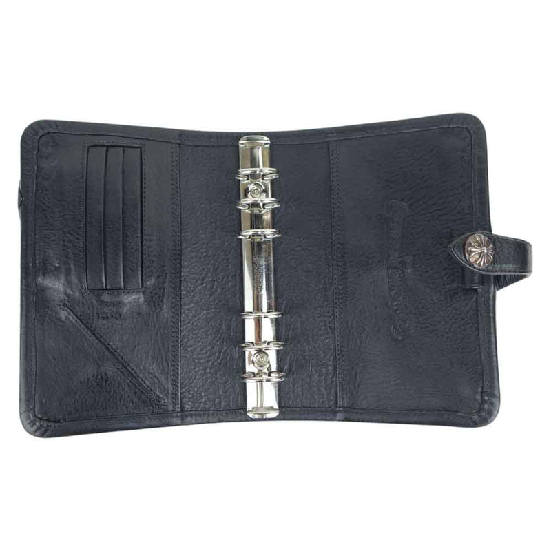 CHROME HEARTS クロムハーツ（原本無） AGENDA FRNT4CEMECROSS アジェンダ セメタリークロスパッチ レザー 手帳カバー  ブラック系【中古】