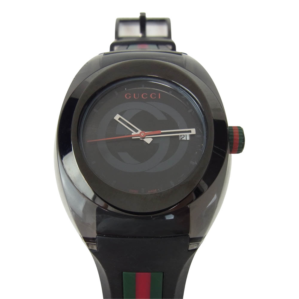 GUCCI グッチ 137.1 SYNC シンク シェリーライン 腕時計 リストウォッチ ブラック系【中古】