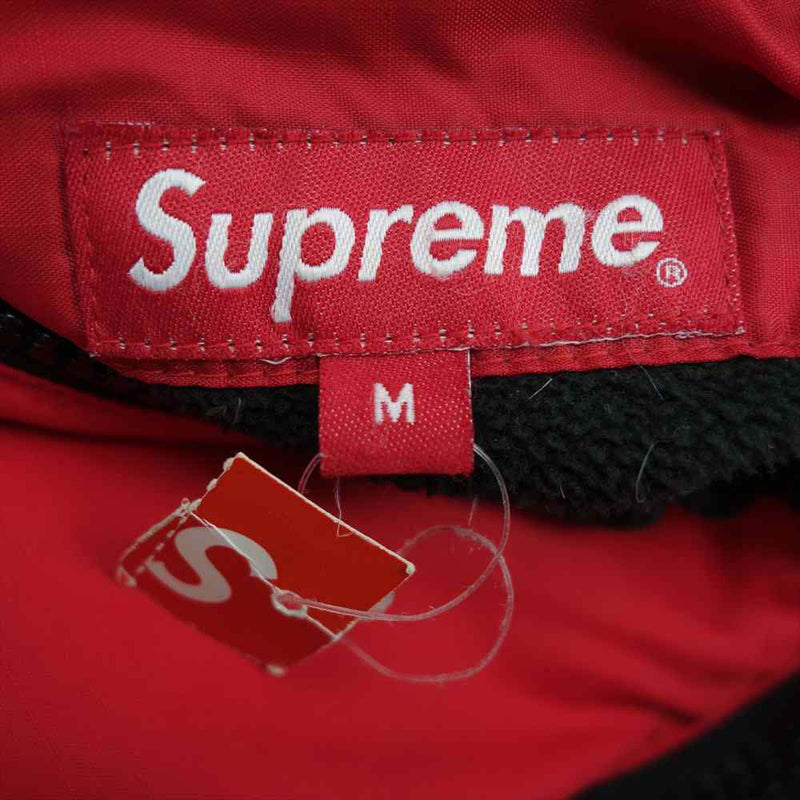 Supreme シュプリーム 14AW Reversible Puffy Jacket ワッペンロゴリバーシブルパフィーダウン ブラック系 レッド系  M【中古】