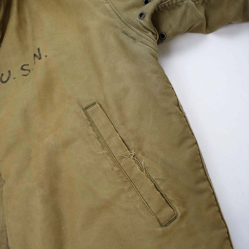 ヴィンテージ 40s 50s USN N-1 DECK JACKET デッキジャケット ミリタリー ベージュ系 38【中古】