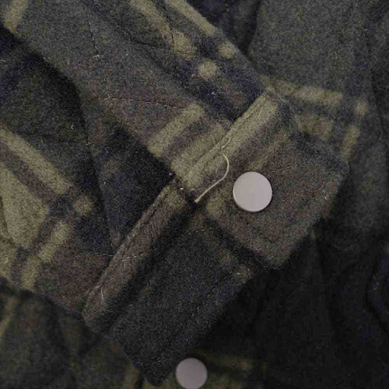 READY MADE レディメイド BLANKET CHECK SHIRTS ブランケット チェック シャツ オーバーサイズ キルティング シャツ  ジャケット カーキ系 2【極上美品】【中古】