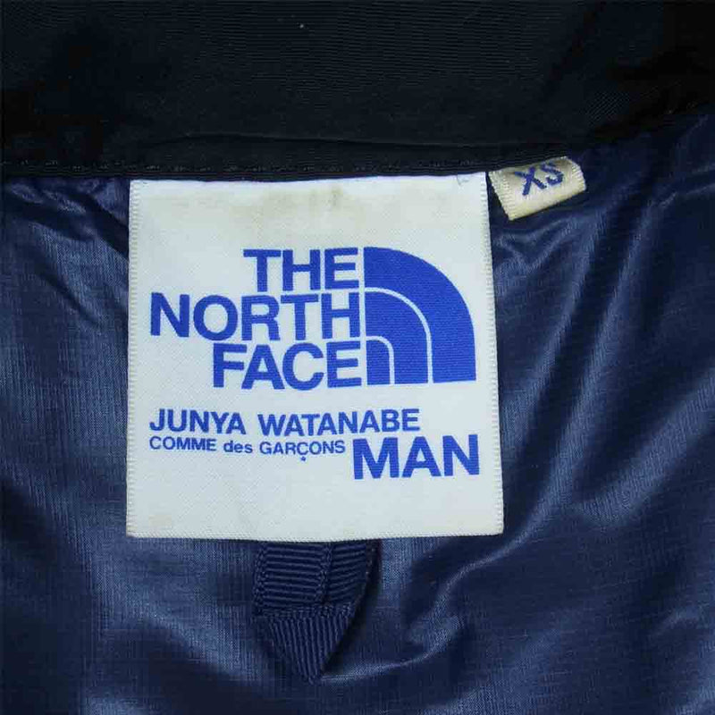 JUNYA WATANABE COMME des GARCONS MAN ジュンヤワタナベコムデギャルソンマン × THE NORTH FACE  AD2009 WD-V101 ノースフェイス レザー切替 ダウンベスト ブラック系 XS【中古】