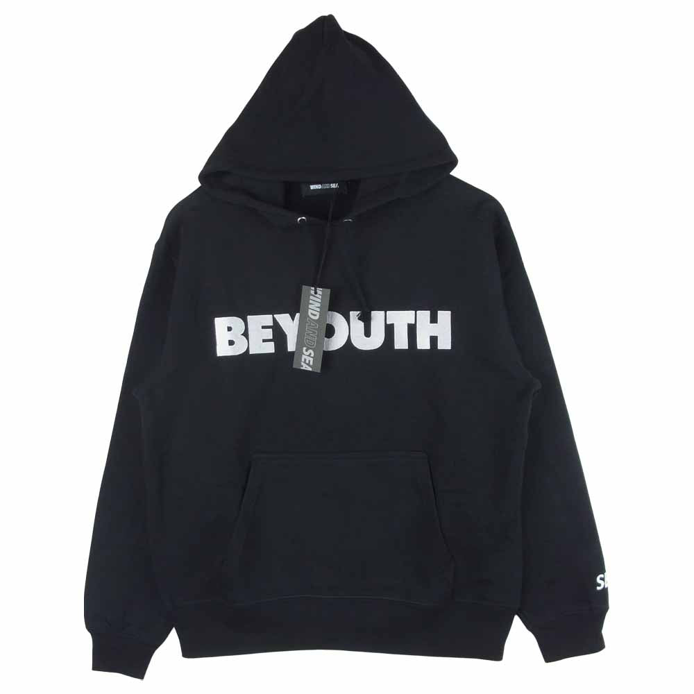 WIND AND SEA ウィンダンシー BYT-21-01 BE YOUTH HOODIE フーディー プルオーバー スウェット パーカー  ブラック系 S【新古品】【未使用】【中古】