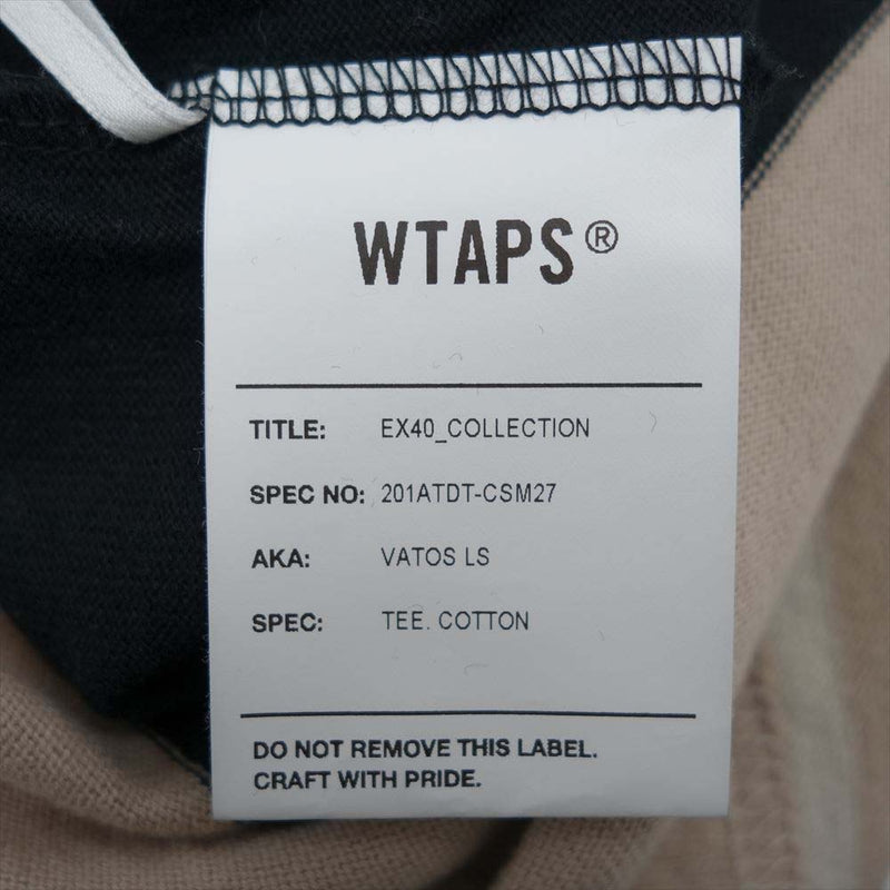 シルバー/レッド WTAPS 20SS VATOS LS/TEE ボーダーロングスリーブ長袖