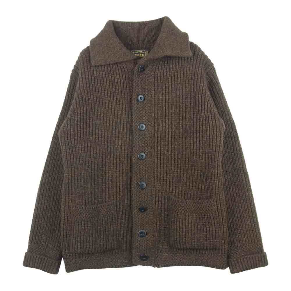 ORGUEIL オルゲイユ OR-4011 SHETLAND WOOL KNIT シェットランド ウール ニット カーディガン ブラウン系 38【中古】