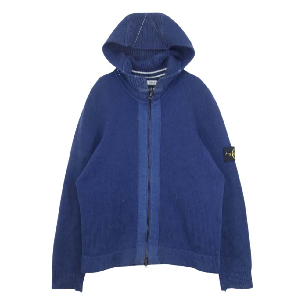 STONE ISLAND ストーンアイランド フルジップ ニット パーカー ネイビー系 L【中古】