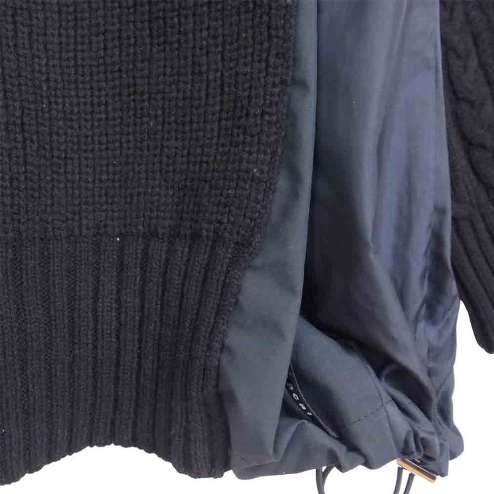 Sacai サカイ 21AW ウールニットドッキングジップアップブルゾン ...