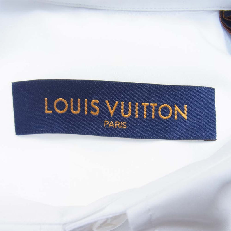 LOUIS VUITTON ルイ・ヴィトン 国内正規品 オクスフォード DNAシャツシガレットポケット 長袖 シャツ ホワイト系 XS【美品】【中古】