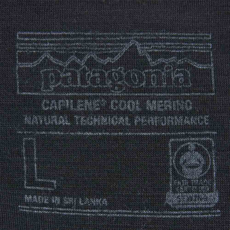 patagonia パタゴニア 21SS 44575 Cap Cool Merino Shirt キャプリーン クール メリノ 半袖 Tシャツ ブラック系 L【中古】