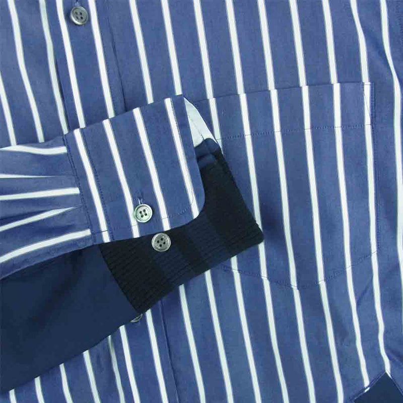 Sacai サカイ 21AW 21-02584M Cotton Poplin Shirt コットン ポプリン シャツ ジャケット ブルー系  ホワイト系【美品】【中古】