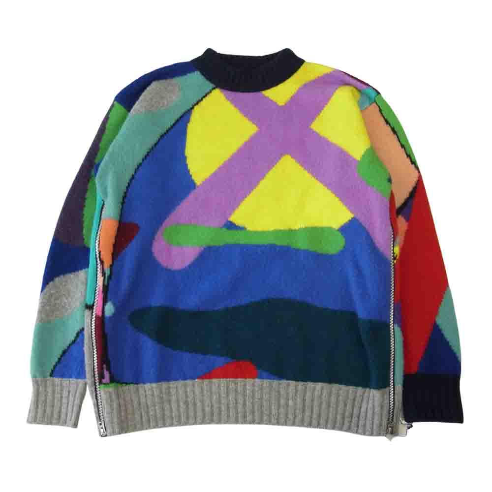 Sacai サカイ 21AW 21-02579M Kaws Jacquard knit カウズ ジャガード ニット マルチカラー系  4【極上美品】【中古】