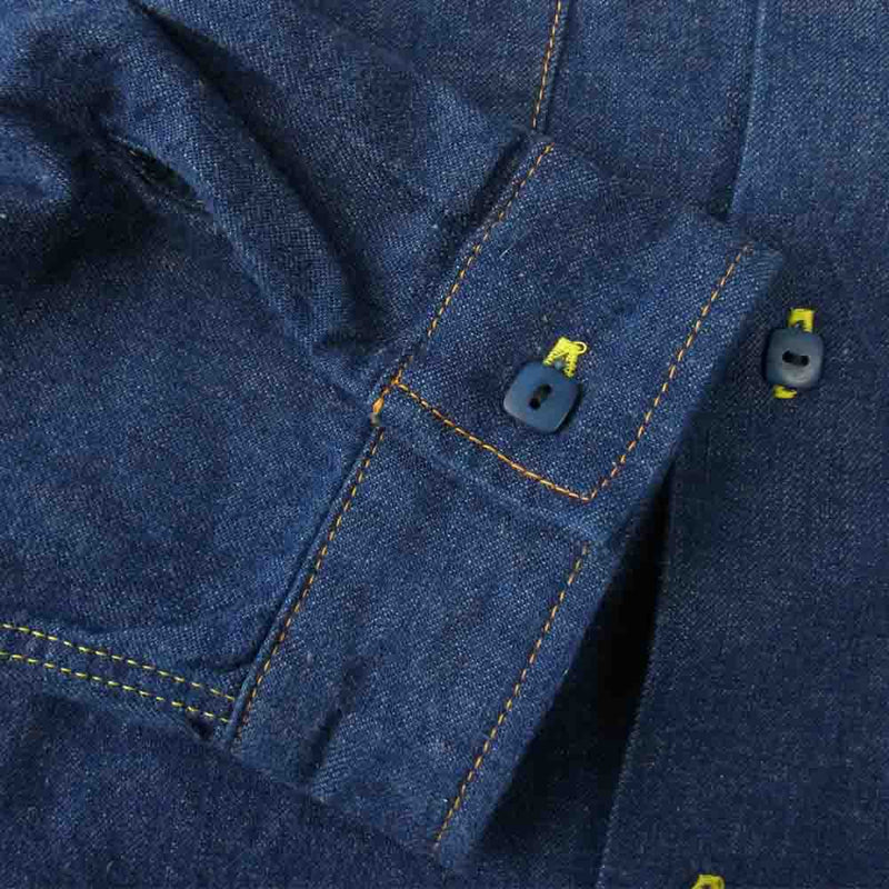 TENDERLOIN テンダーロイン t-stand sht denim one wash スタンドカラー デニム シャツ インディゴブルー系  M【新古品】【未使用】【中古】