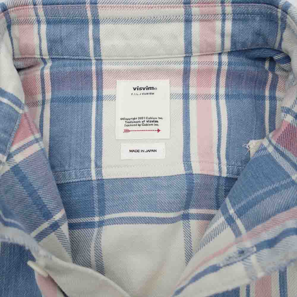 VISVIM ビズビム 22SS 0122105011008 PIONEER CHECK L/S CRASH パイオニア クラッシュ加工  チェックシャツ ネルシャツ マルチカラー系 1【極上美品】【中古】