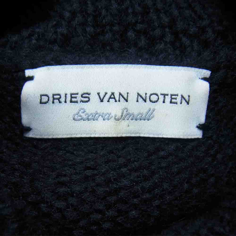 DRIES VAN NOTEN ドリスヴァンノッテン 国内正規品 ベルト付き ハイネック ニット セーター ブラック系 ExtraSmall【中古】