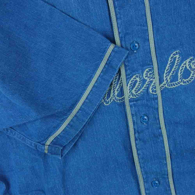 TENDERLOIN テンダーロイン 21SS BASEBALL SHT S/S DENIM RH WASH デニム ベースボール 半袖 シャツ  インディゴブルー系 M【極上美品】【中古】