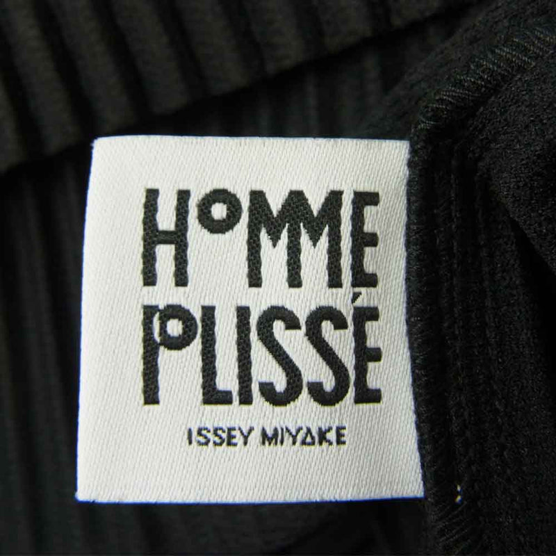 ISSEY MIYAKE イッセイミヤケ HOMME PLISSE オムプリッセ HP55JK122 BASICS プリーツ加工 ボトルネック 長袖  Tシャツ ブラック系 2【新古品】【未使用】【中古】