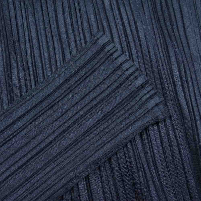 PLEATS PLEASE プリーツプリーズ イッセイミヤケ ISSEY MIYAKE PP64-JK635 プリーツ加工 メッシュ切替 カットワーク  ボトルネック 長袖 ブラック系 3【美品】【中古】