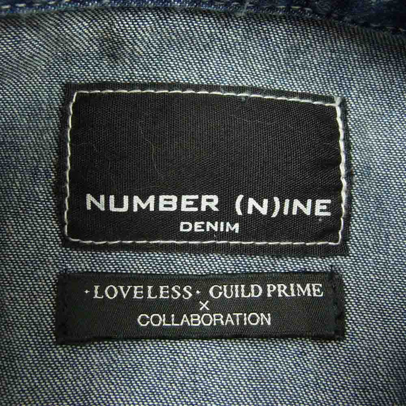 NUMBER(N)INE ナンバーナイン LOVELESS GUILD PRIME COLLABORATION DENIM SHIRT デニム シャツ  インディゴブルー系 L【中古】