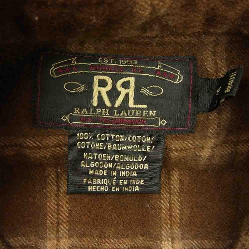 RRL ハーフジップ プルオーバーシャツ コーデュロイ ブラウン 三つ星