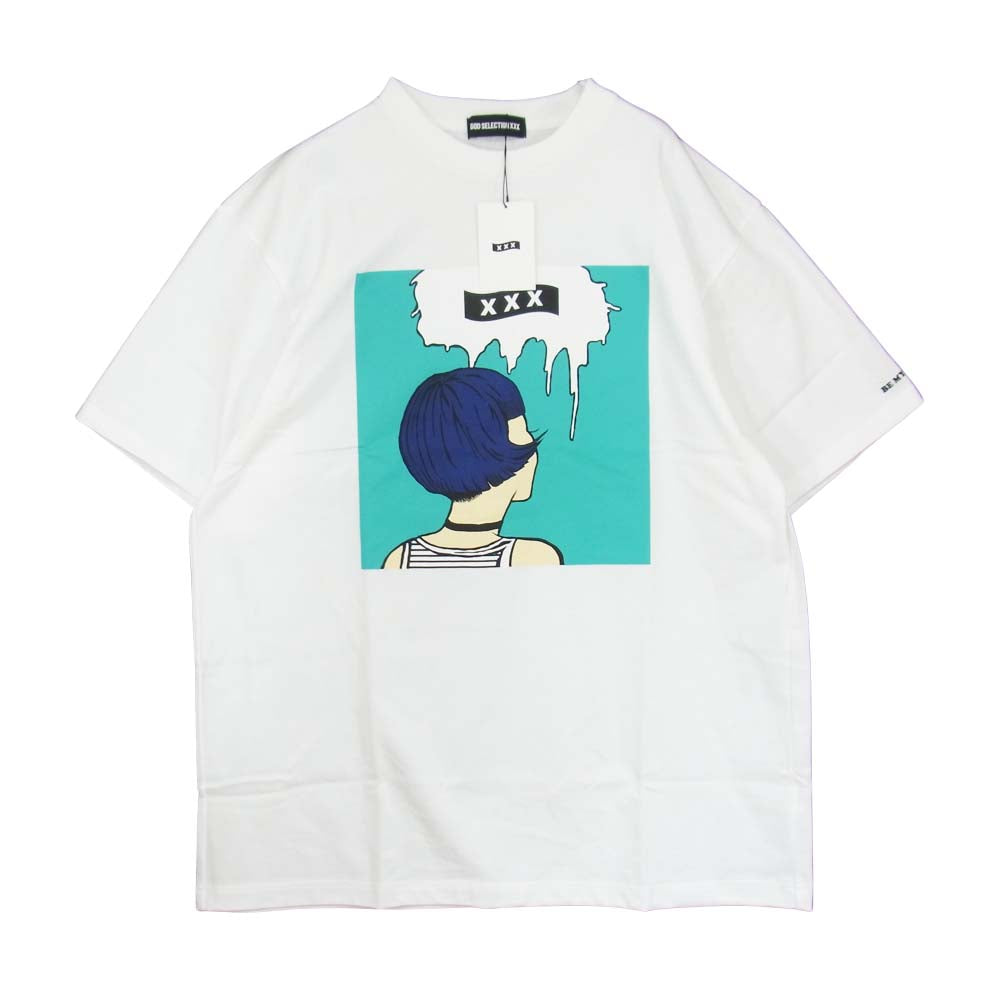 GOD SELECTION XXX ゴッドセレクション GX-S21-BMGST-02 Be My guest SEQUEL シークエル  fragment design フラグメント グラフィック プリント Tシャツ ホワイト系 L【新古品】【未使用】【中古】