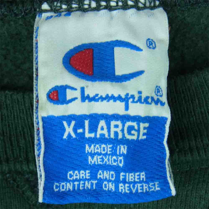 Champion チャンピオン ヴィンテージ 90s 青刺繍 タグ リバースウィーブ スウェット コットン グリーン系 XL【中古】