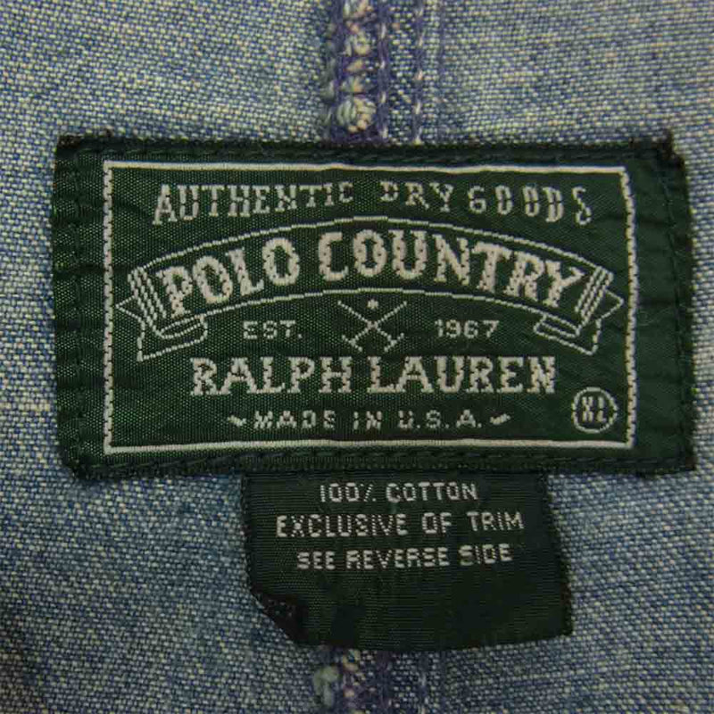 POLO RALPH LAUREN ポロ・ラルフローレン COUNTRY カントリー デニム カバーオール ジャケット インディゴブルー系 XL【中古】