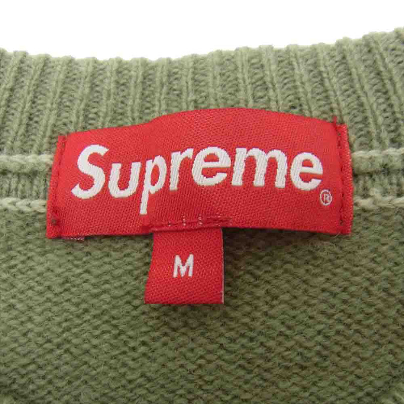 Supreme シュプリーム 20AW Stone Washed Sweater ストーン ウォッシュド セーター カーキ系 M【美品】【中古】