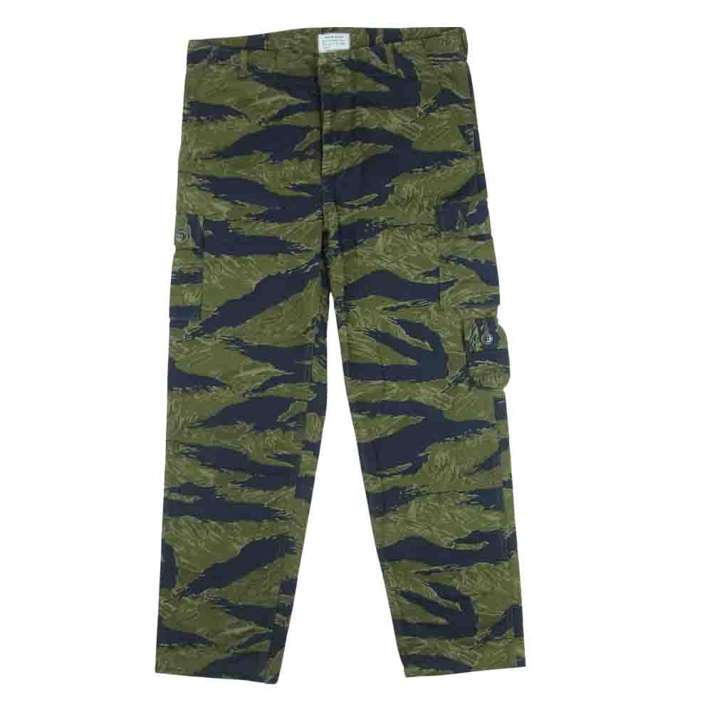 The REAL McCOY'S ザリアルマッコイズ TIGER CAMOUFLAGE TROUSERS タイガーカモ トラウザー 6ポケット カーゴ  パンツ カーキ系 M【美品】【中古】